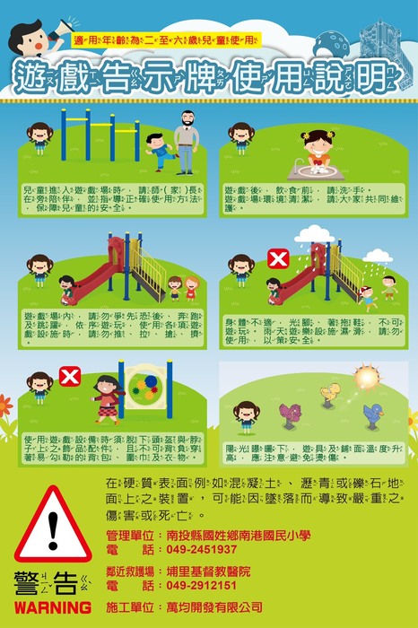 幼兒園遊戲場安全需知圖片